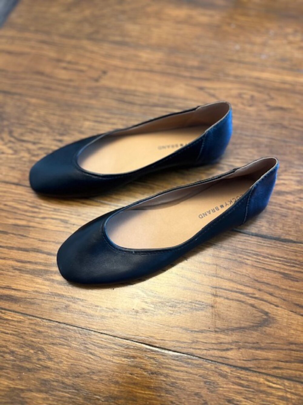 Women's New Lucky Brand Loafer Flat Shoe, Black, Size 9, Slip on, Leather